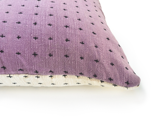White & Lavender Pillow Cover 18x18in