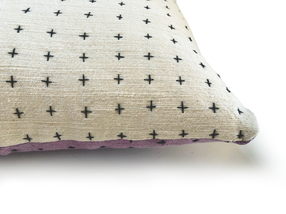 White & Lavender Pillow 18x18in
