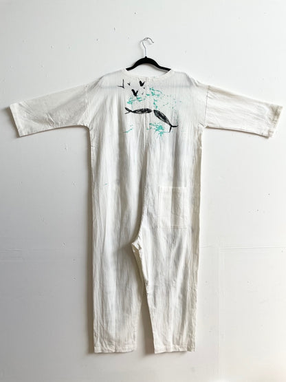 #64 Hand-painted Jumpsuit M/L