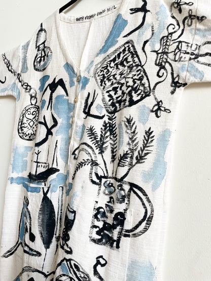 #67 Hand-painted Textured Jumpsuit M/L