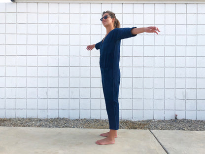 Indigo Textured Jumpsuit