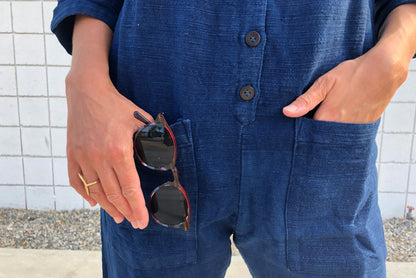 Indigo Textured Jumpsuit