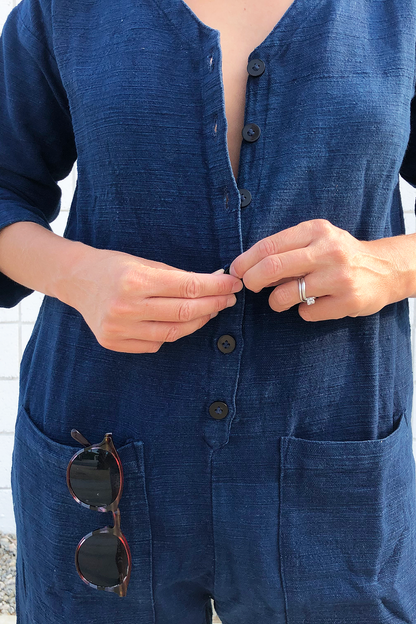 Indigo Textured Jumpsuit