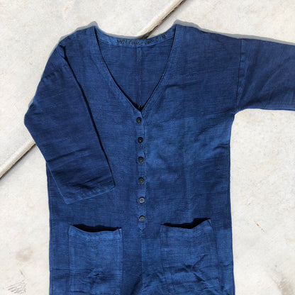 Indigo Textured Jumpsuit