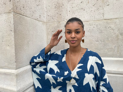 Liberté Indigo Print Dress