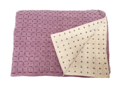 Throw Lavender & White 75x55in