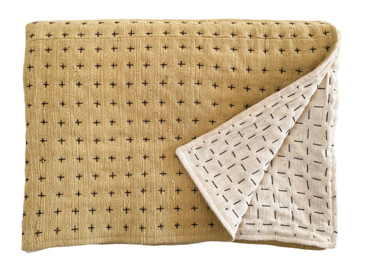 Throw Mustard & Natural 75x55in