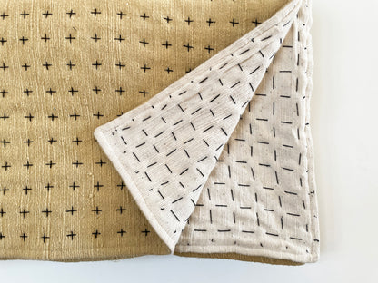 Throw Mustard & Natural 75x55in