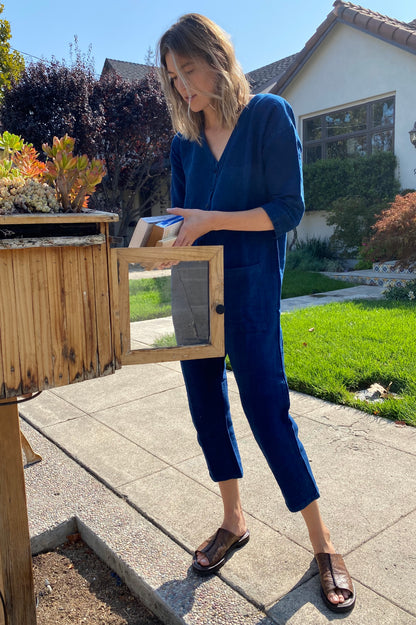 Indigo Textured Jumpsuit