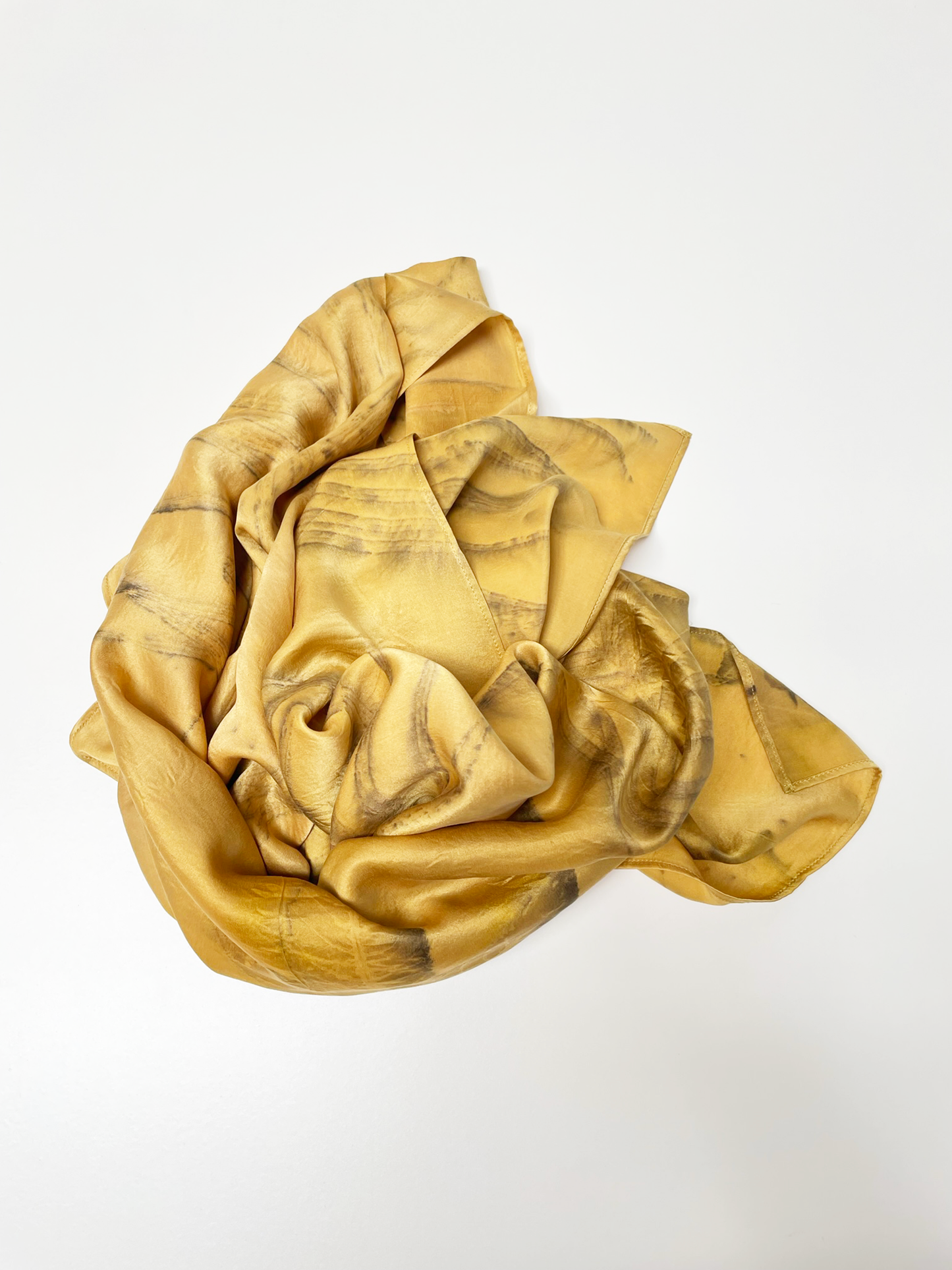 Ecoprinted Silk Scarf - Gold
