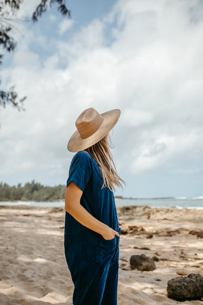 Short Sleeve Light Indigo Jumpsuit